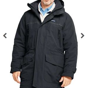 Lands' End Black Waterproof Squall Parka NWT 2018